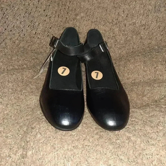 EUREKA-FILIPE SOUSA-Portugal-Black Leather Mary Janes-Funky Heels-Sz 7-NWOB - Picture 3 of 7